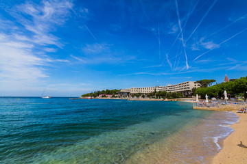 The blue sea and sky in Rovinj, Croatia, Istria