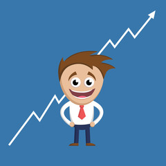 Businessman and a growth chart.