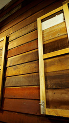 Background wood wall and window
