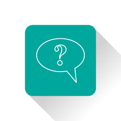 Icon of speech bubble with question mark, vector illustration