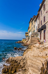 Fototapeta na wymiar The blue sea and sky in Rovinj, Croatia, Istria