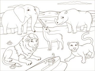Coloring book educational game for children 