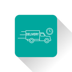 delivery truck with clock icon