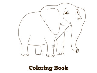 Coloring book elephant african animal cartoon 