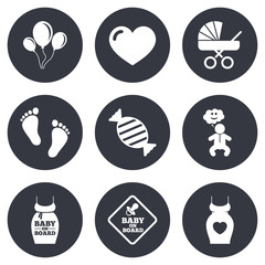 Pregnancy, maternity and baby care icons.