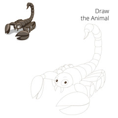 Draw animal scorpion educational game