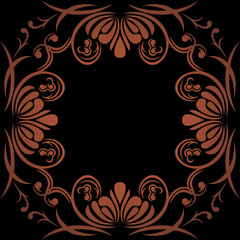 Dark brown ornamental element for design