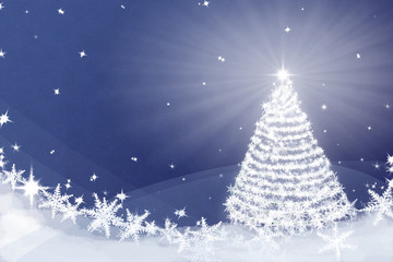 Magic Christmas tree background illustration