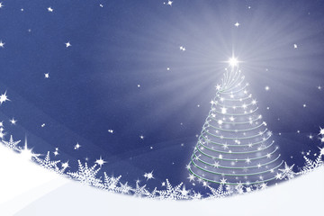 Magic Christmas tree background illustration