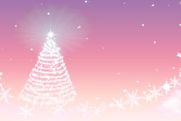 Magic Christmas tree background illustration