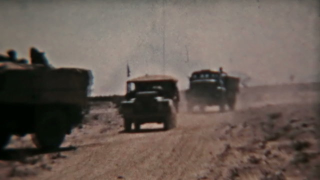 Aden Protectorate British Army convoy desert vintage film 1960 HD 0127