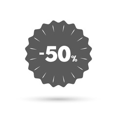 50 percent discount sign icon. Sale symbol.