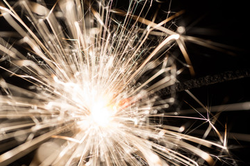sparkler or Bengal fire - scattering sparks