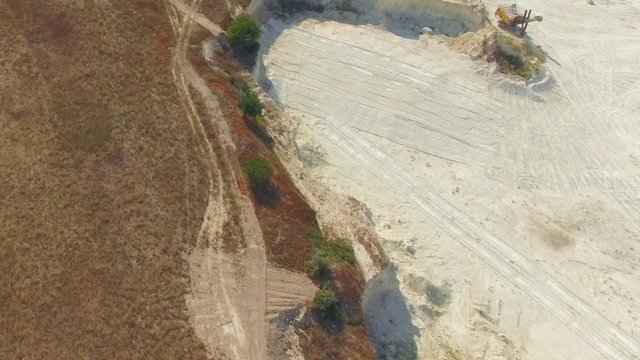 AERIAL VIEW. Limestone Open Pit In Bakhchisarai, Crimea