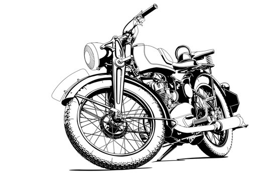 motorcycle old illustration