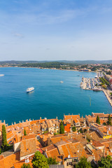 Obraz premium Aerial shoot of Old town Rovinj, Istria, Croatia.