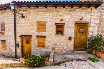Architecture details from Rovinj, in Croatia, with an old building