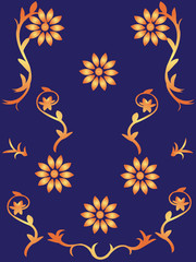 wallpaper with flowers - vector