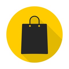 Shopping bag Icon with long shadow