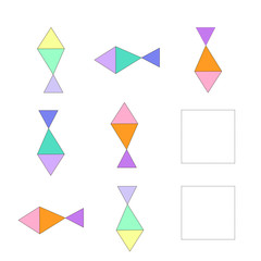 Educational game  draw the fish in blank square