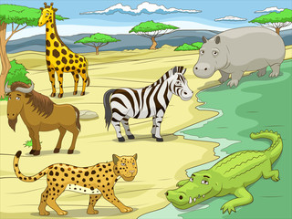 Educational game  African savannah animals 