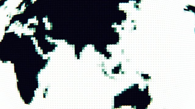 Earth map spinning with floating pixel position animation