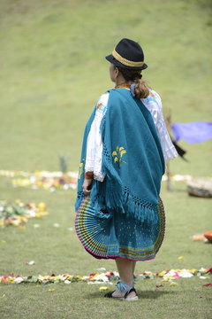 An Indian woman from Ands in traditional costume.
