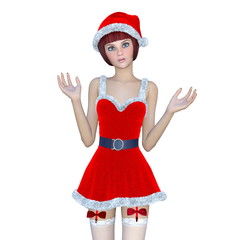サンタクロースコスチュームの若い女性
