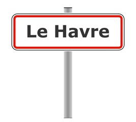 Le Havre sur un panneau de ville