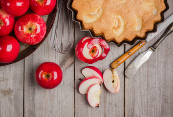 Apple pie in a rustic style