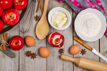 Ingredients for apple pie