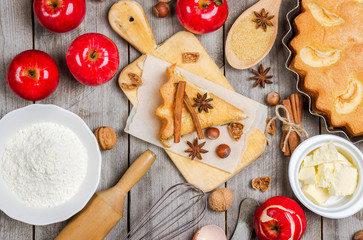 Ingredients for apple pie
