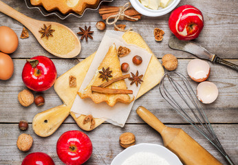 Apple pie in a rustic style