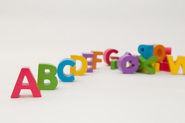 Colourful alphabet blocks for teaching children
