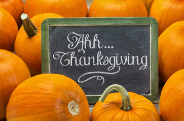 Ahh ... Thanksgiving sign on blackboard