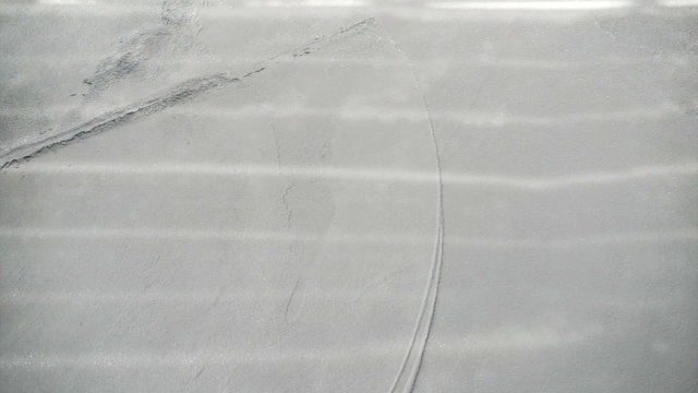 Video of Special plastering equipment for troweling cement floor surface smoothening adjustment. Construction technique and skill