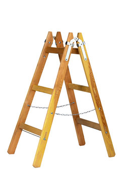 Old Wooden Ladder Isolated