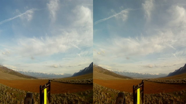 3D Ultralight aircraft over farm field low 002
