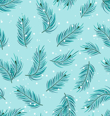 Materiał do szycia Seamless Pattern with Fir Twigs