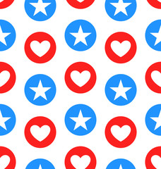 Seamless Texture Star and Heart