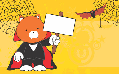 cute fox dracula costume copyspace in vector format 