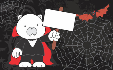 Obraz premium cute polar bear dracula costume copyspace in vector format 