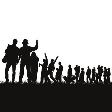 immigration people silhouette