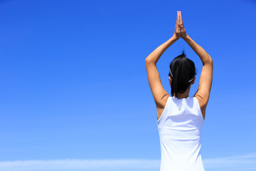 Fototapeta na wymiar young fitness woman practice yoga