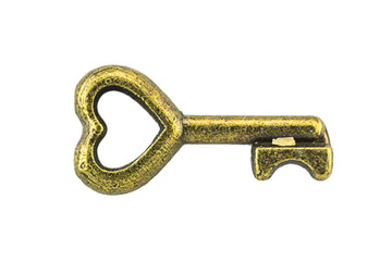 vintage key on whit background