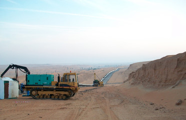 Equipment for construction of the oil pipeline