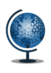 3D Blue Globe Golf