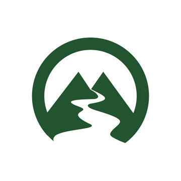 M Mountain and Valley Flat Logo Icon