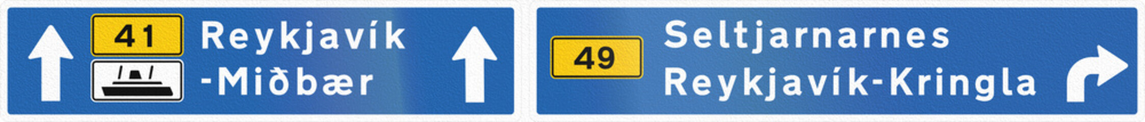 Direction Sign of Primary Traffic Routes In Iceland