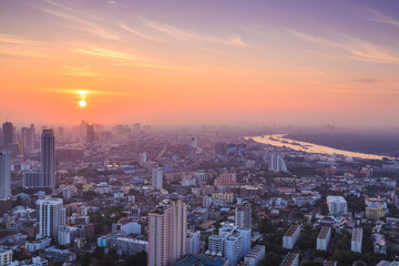 Fototapeta na wymiar Bangkok cityscape in the morning